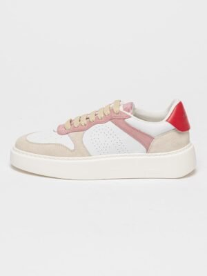 Furla Sneakers din piele Alb/Roz/Rosu
